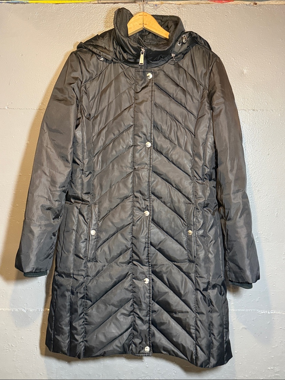 Michael Kors Women's Black Quilted Hooded Coat